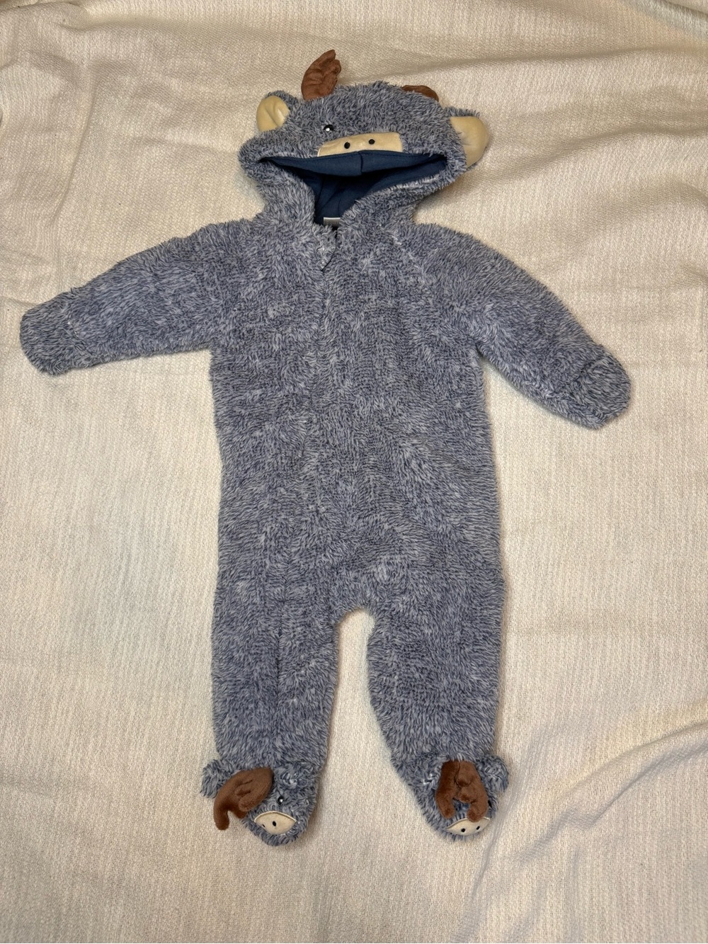 Furry hooded suit